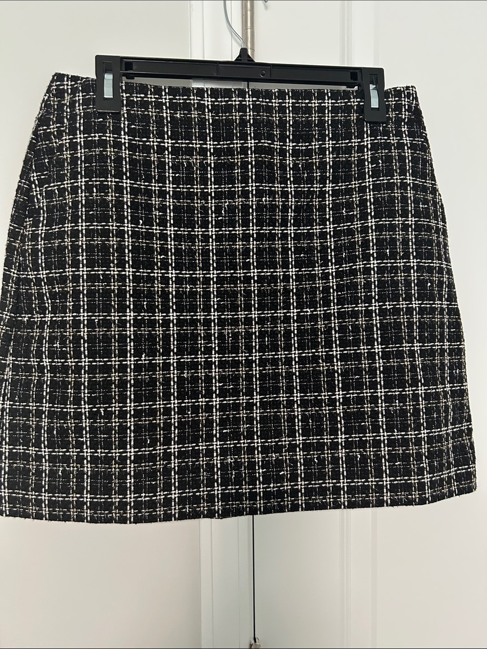 Classic Black & White Tweed Mini Skirt